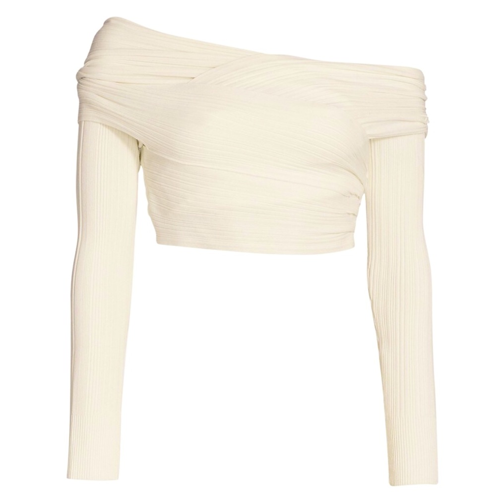 Herve Leger, Couture Draped Ribbed Top, S, NWT